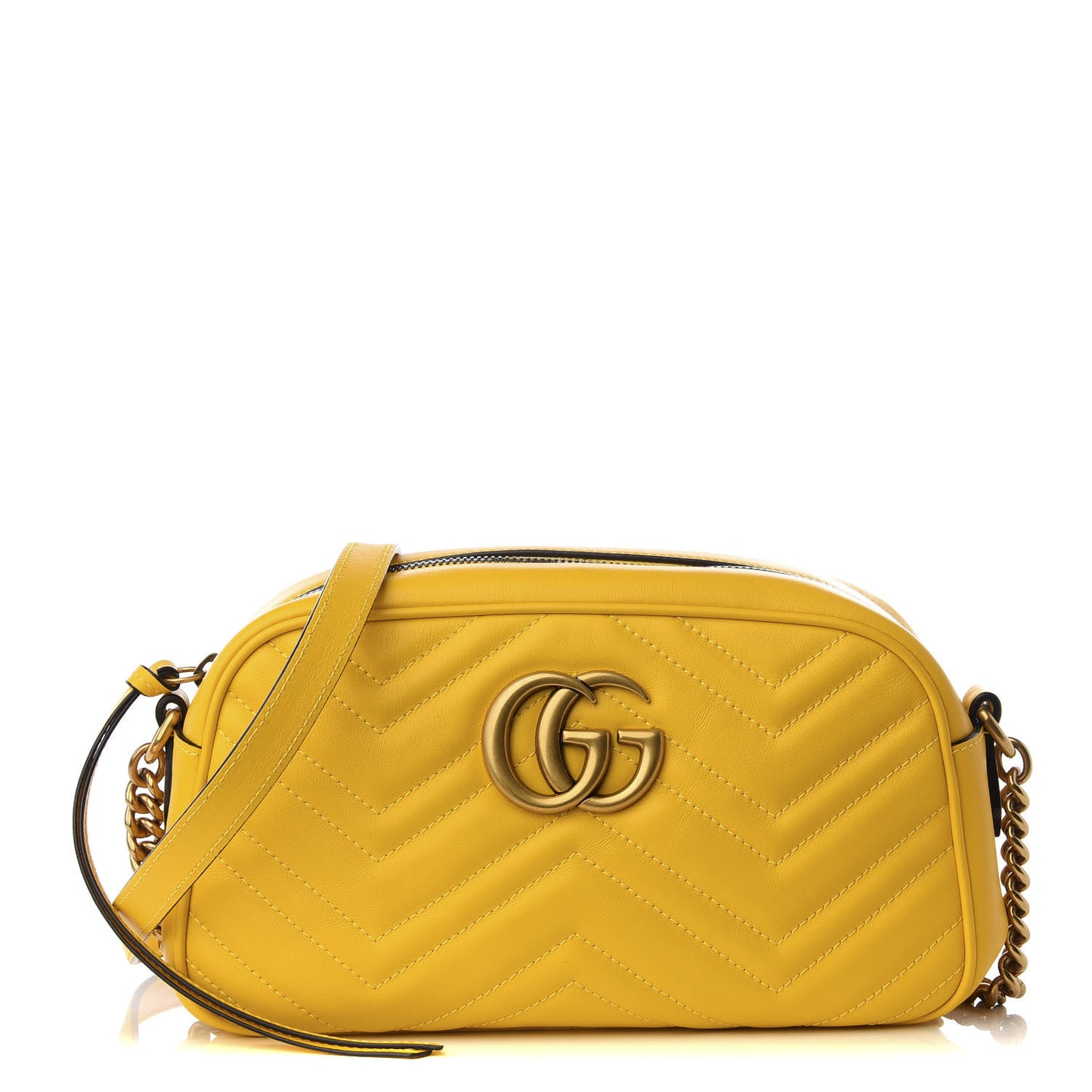 Calfskin Matelasse Small GG Marmont Chain Shoulder Bag Stone Topaz