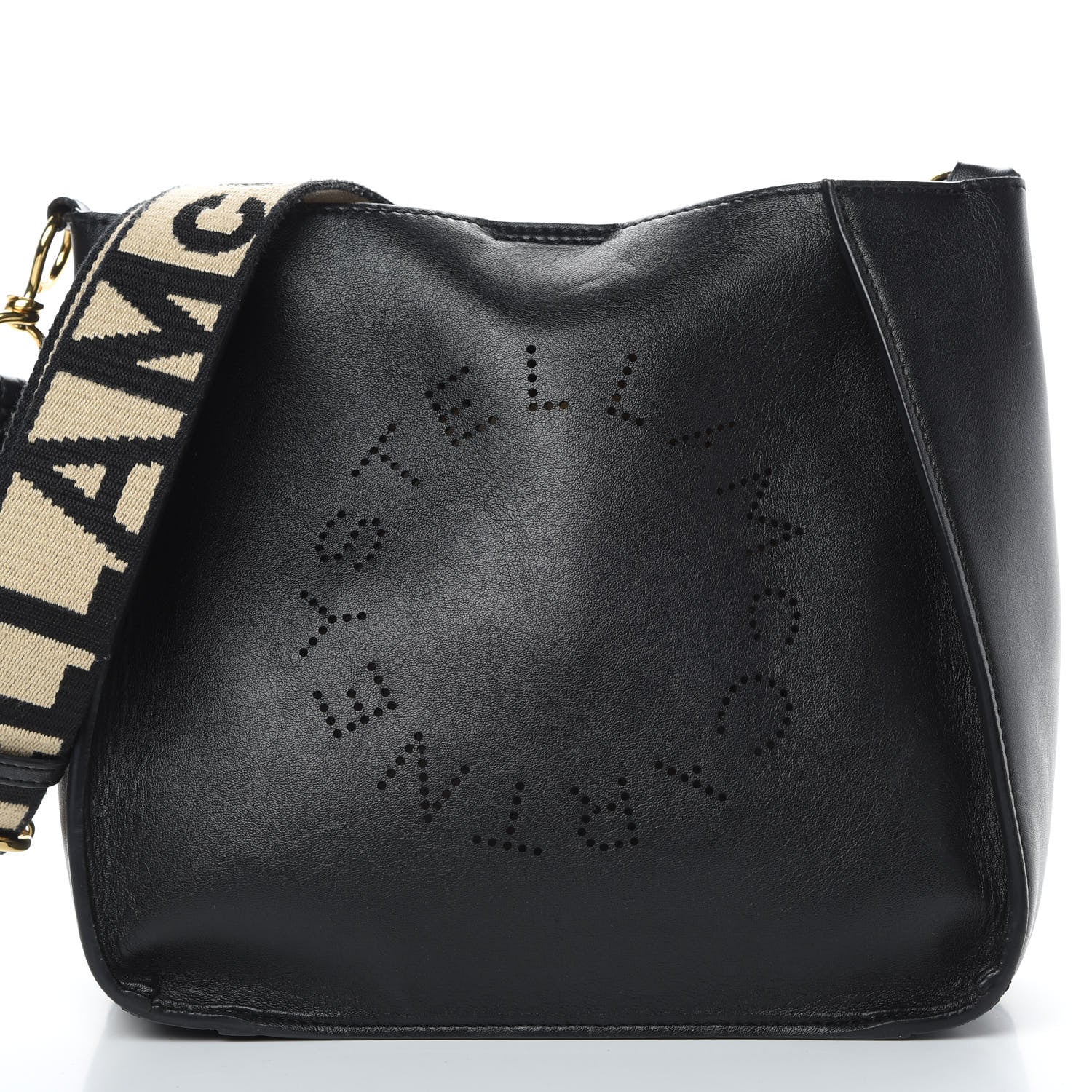 Stella McCartney Eco Alter Nappa Perforated Logo Mini Crossbody Black 8 of 16