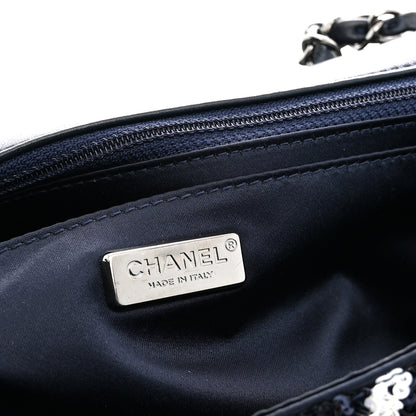 Chanel Sequin Medium Flap Blue White 6 of 12