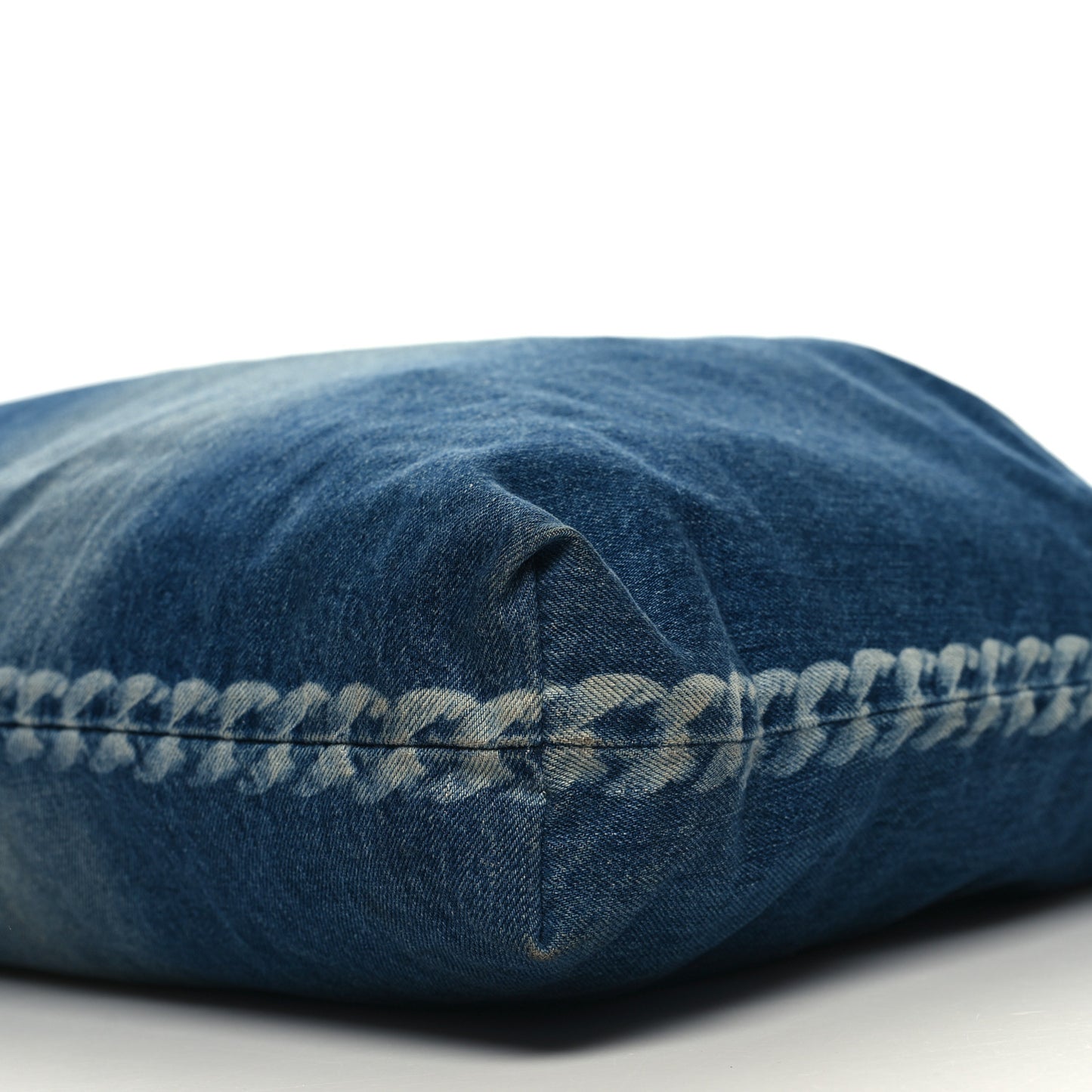 Denim Printed Shopping Bag Blue