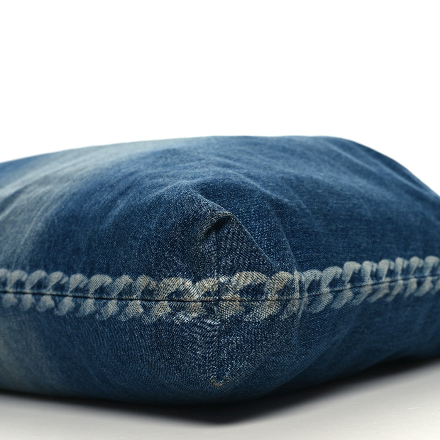 Chanel Denim Printed Shopping Bag Blue 12 of 12