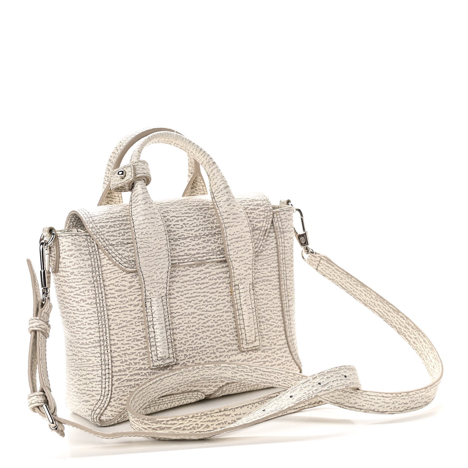 3.1 Phillip Lim Shark Embossed Textured Calfskin Mini Pashli Satchel Ivory Dove 3 of 10