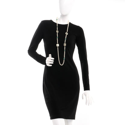 Chanel Pearl Gripoix Long Necklace White Green 2 of 6
