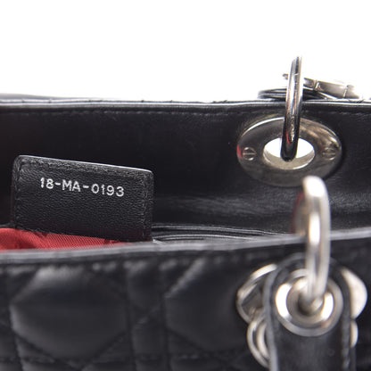 Christian Dior Lambskin Cannage Medium Lady Dior Black 9 of 10