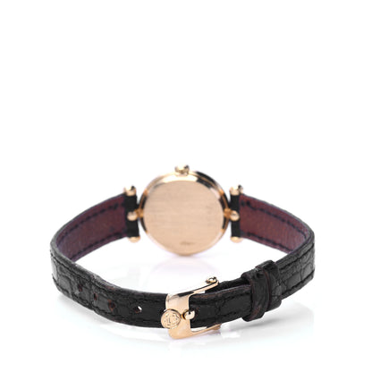 Van Cleef & Arpels 18K Yellow Gold Alligator 21mm La Collection Quartz Watch 3 of 8