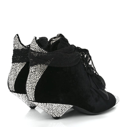 Saint Laurent Velluto Master Crystal Embellished Blaze 45 La Strass Ankle Boots 39 Black 4 of 10