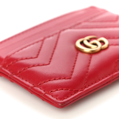 Gucci Calfskin Matelasse GG Marmont Card Holder Hibiscus Red 8 of 10