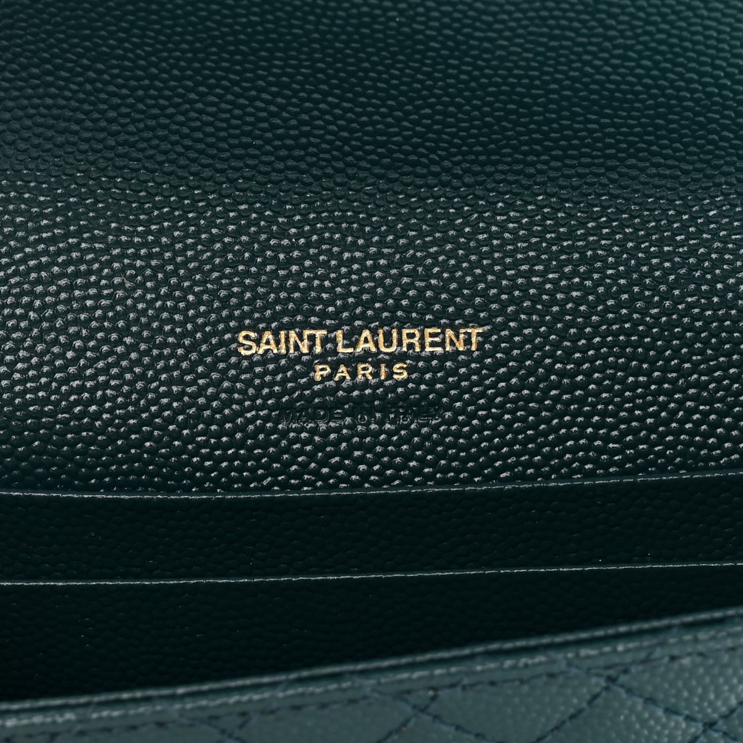Grain De Poudre Textured Mixed Matelasse Triquilt Small Monogram Envelope Wallet Sea Turquoise