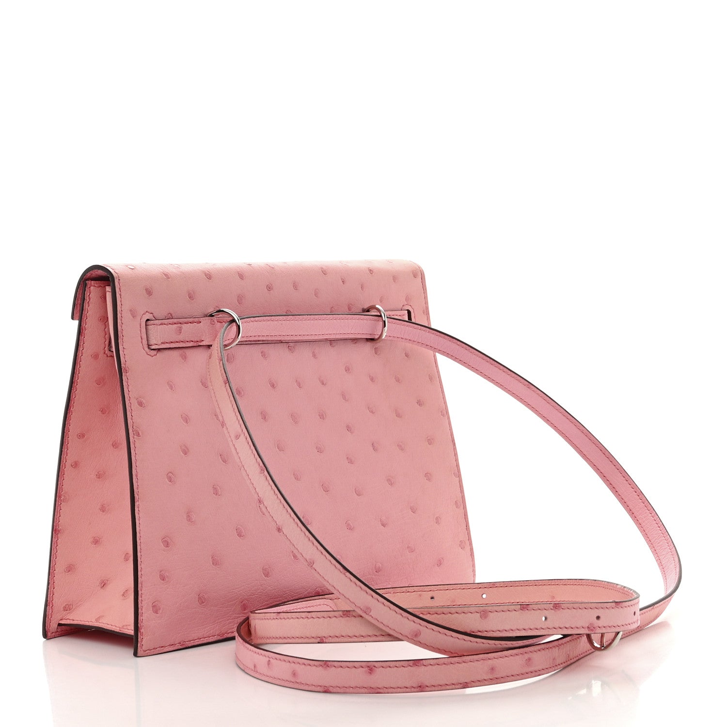 Hermes Ostrich Kelly Danse II Belt Bag Rose Bubblegum 3 of 12