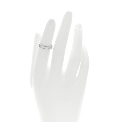 Cartier 18K White Gold Diamond 4mm LOVE Wedding Band Ring 47 4.25 2 of 5