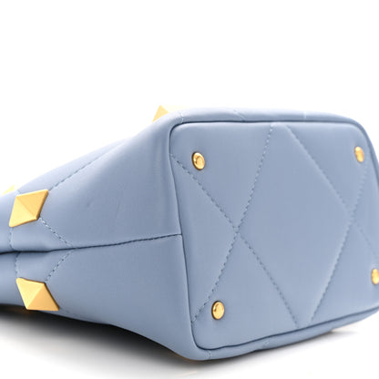 Valentino Garavani Nappa Small Roman Stud The Handle Bag Niagara 8 of 9