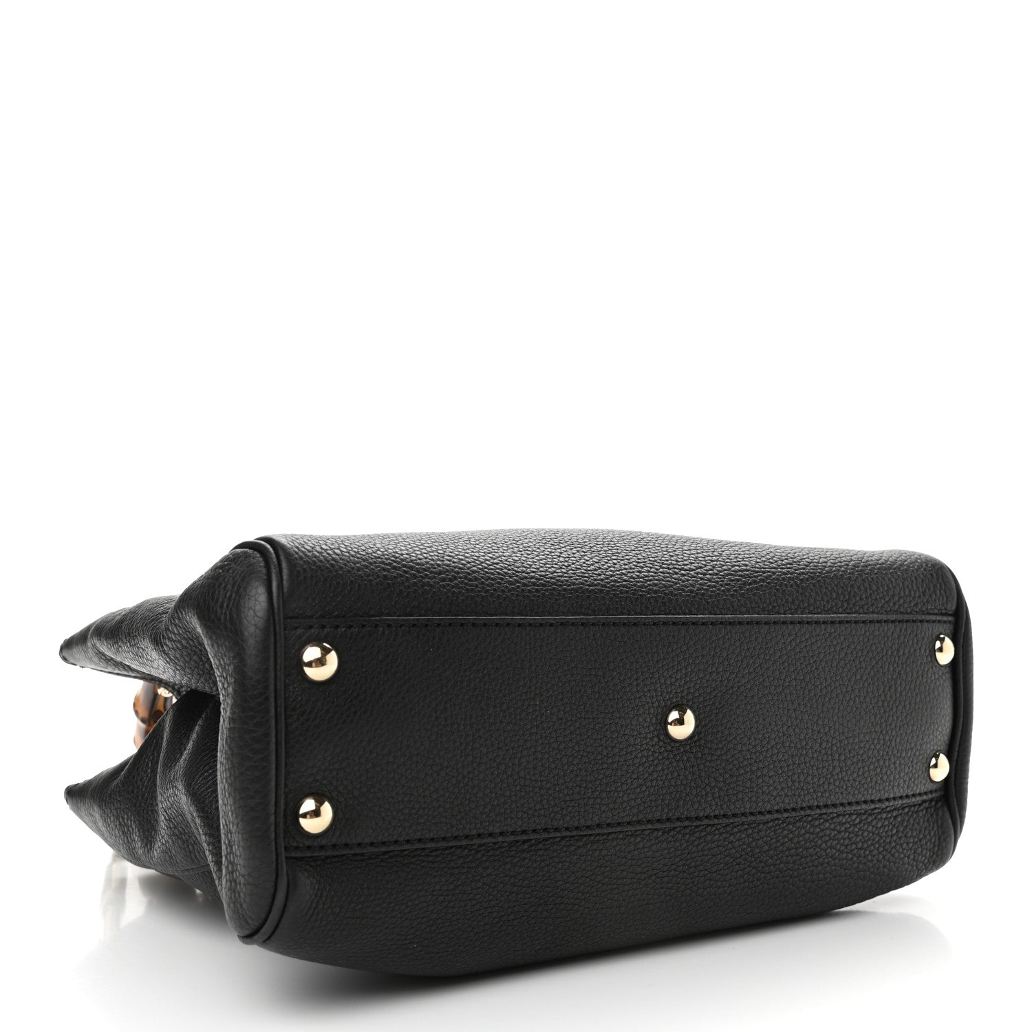 Gucci Calfskin Small Bamboo Shopper Tote Black 4 of 10