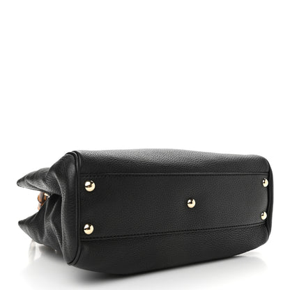 Gucci Calfskin Small Bamboo Shopper Tote Black 4 of 10