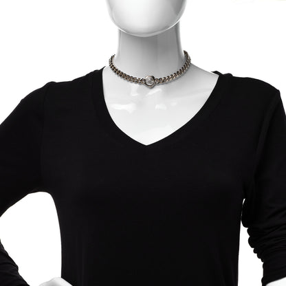 Chanel Pearl Crystal CC Chain Choker Necklace Gold 2 of 6