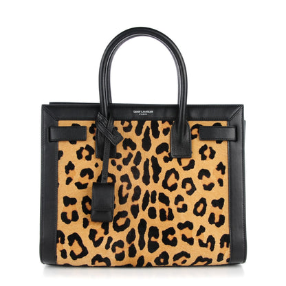 Saint Laurent Pony Hair Leopard Print Baby Sac De Jour Black 1 of 7