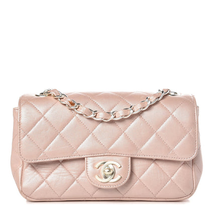 Chanel Metallic Lambskin Quilted Extra Mini Flap Light Pink 1 of 9
