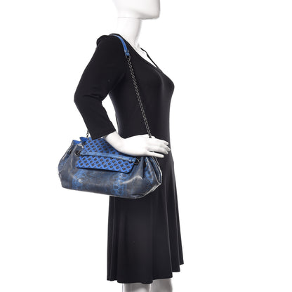 Bottega Veneta Vesuvio Karung Nappa Intrecciato Cravatteria Small Flap Shoulder Bag Bleuette 2 of 12