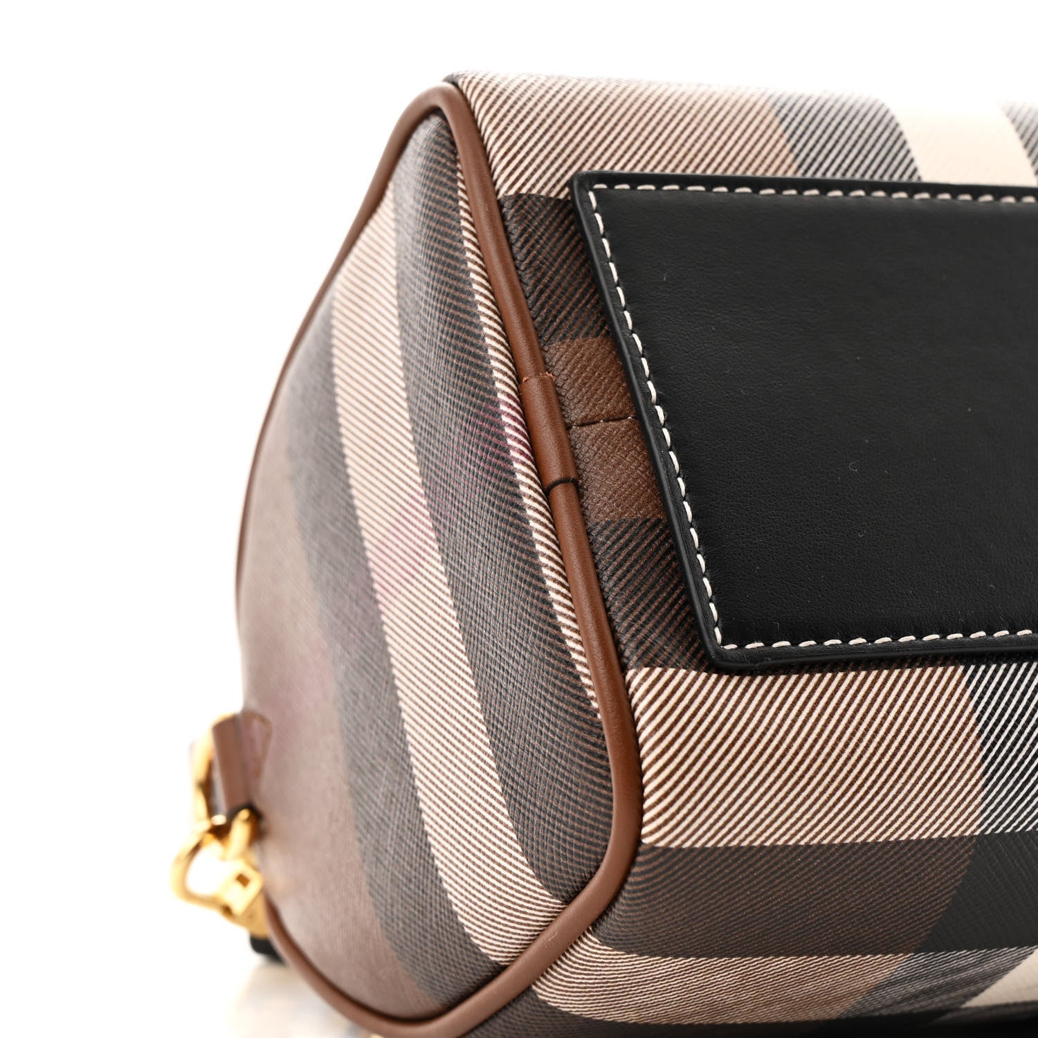 Burberry E-canvas Check Mini Bowling Bag Dark Birch Brown 9 of 10