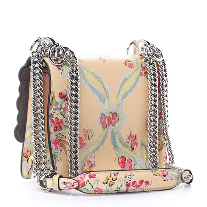 Fendi Vitello Marie Antoinette Print Scalloped Mix Studded Small Kan I Shoulder Bag Panna Multicolor 3 of 10