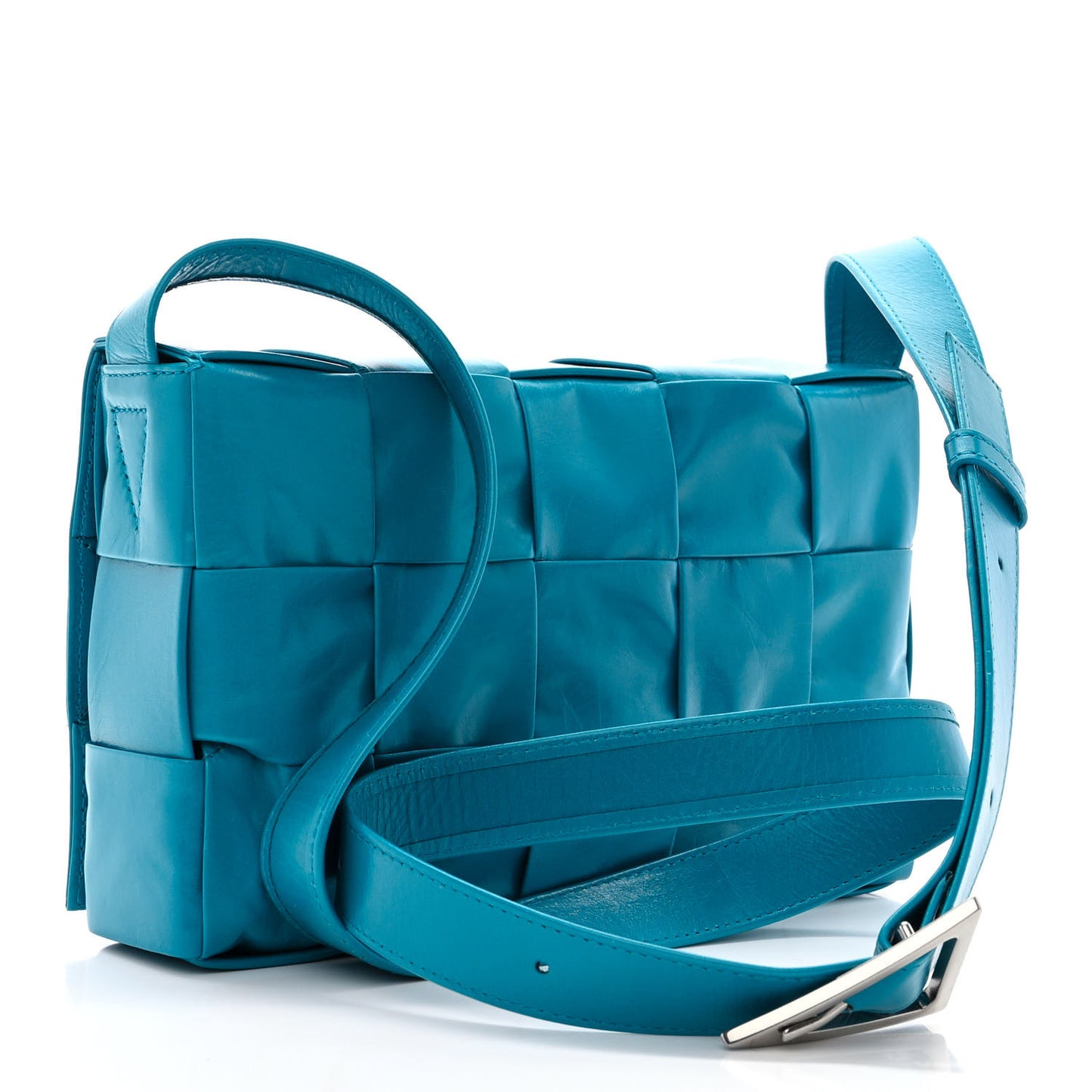 Paper Calfskin Maxi Intreccio Cassette Crossbody Bag Blaster