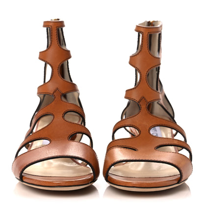 Jimmy Choo Calfskin Ren 35 Sandals 39 Brown 2 of 15