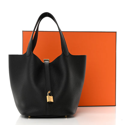 Hermes Taurillon Clemence Picotin Lock 22 MM Black 14 of 14