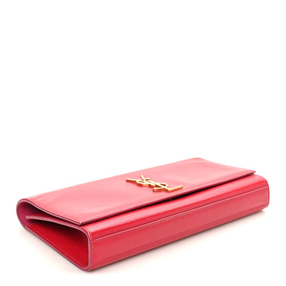 Saint Laurent Patent Grain De Poudre Classic Monogram Cassandre Clutch Fuchsia 3 of 11