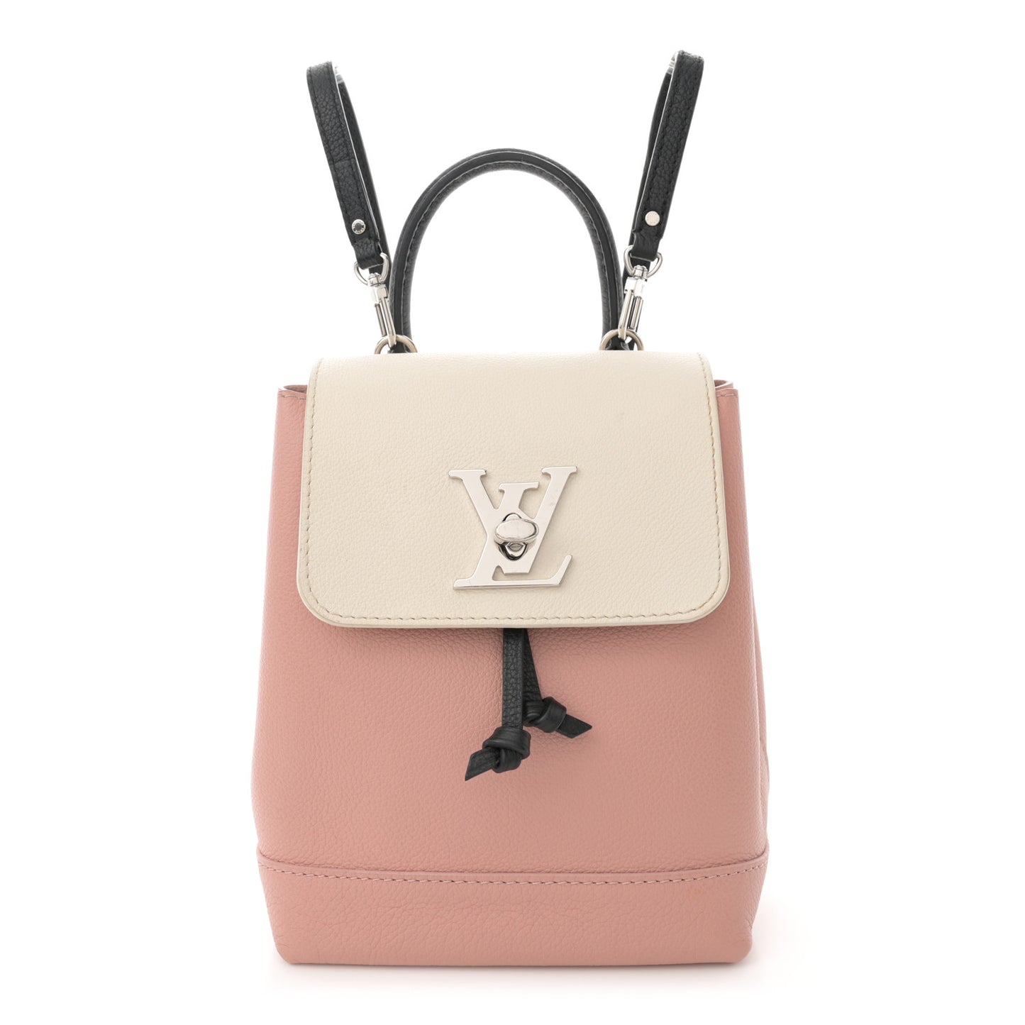 Soft Calfskin Lockme Backpack Rose Ballet White Maito Rose Ballet White Maito Black