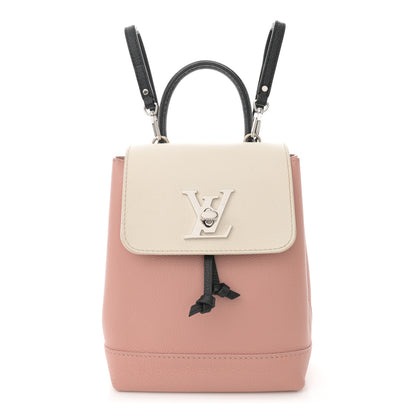 Louis Vuitton Soft Calfskin Lockme Backpack Rose Ballet White Maito Rose Ballet White Maito Black 1 of 17