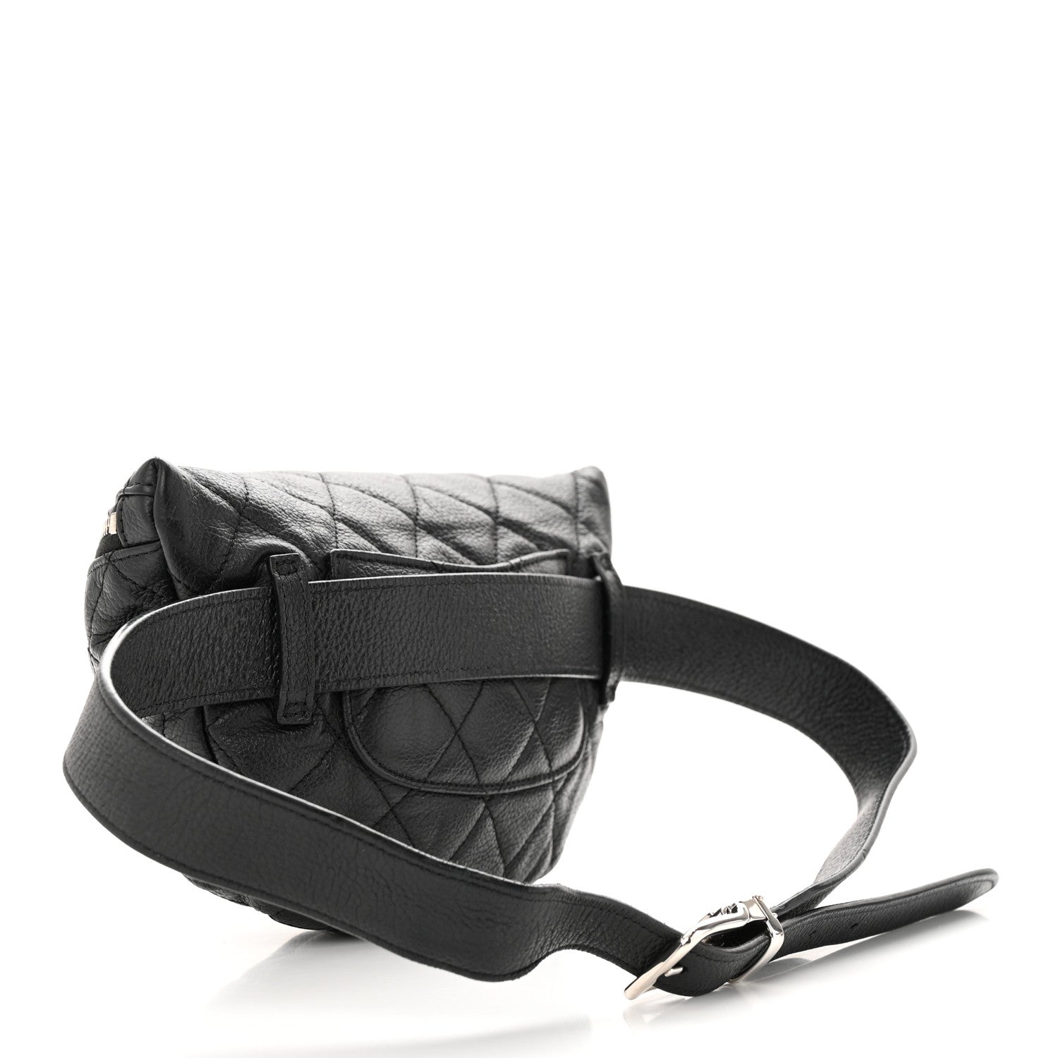 Chanel Grained Calfskin Quilted Waist Belt Bag Black 3 of 12