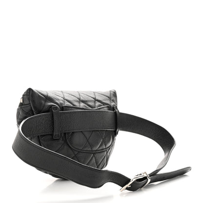 Chanel Grained Calfskin Quilted Waist Belt Bag Black 3 of 12