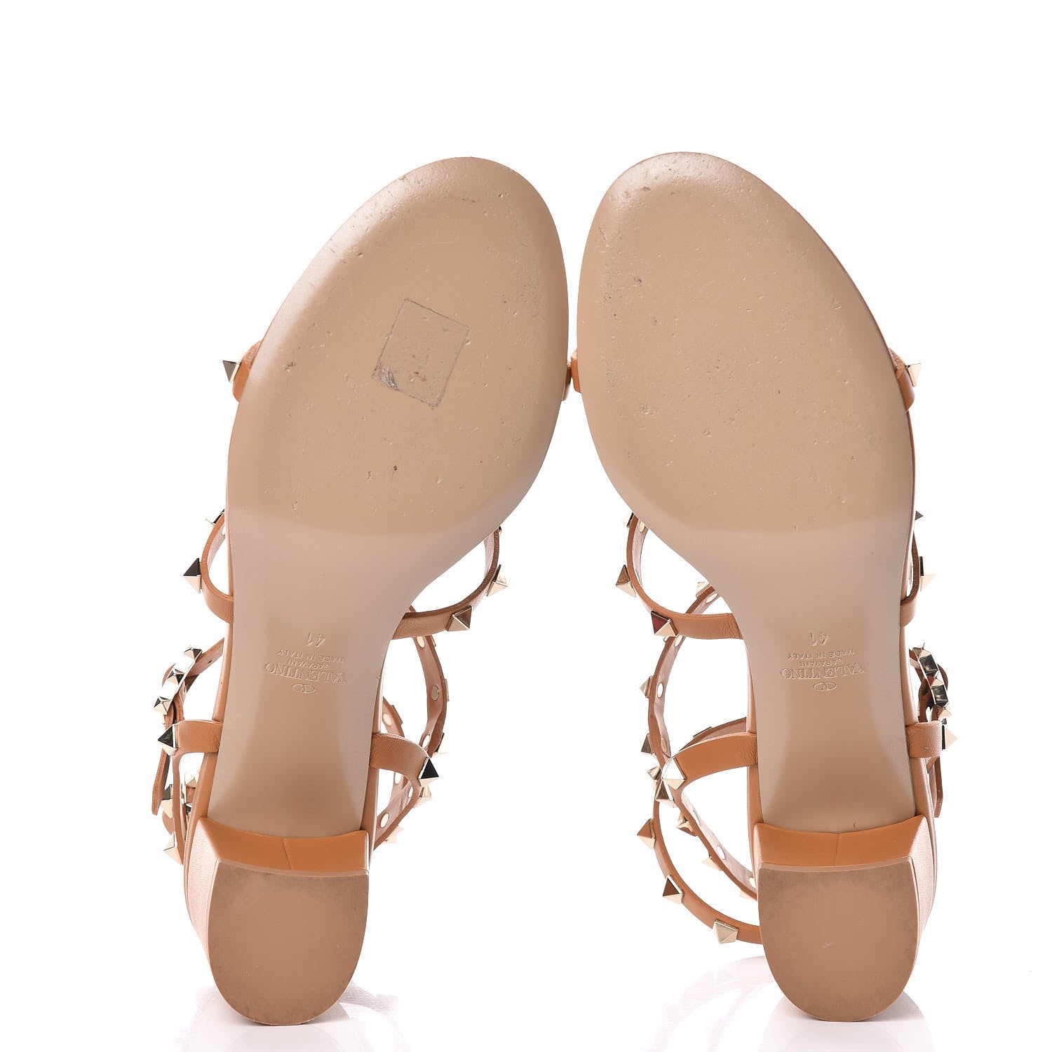 Valentino Garavani Calfskin Rockstud 60mm City Sandals 41 Light Cuir 5 of 9