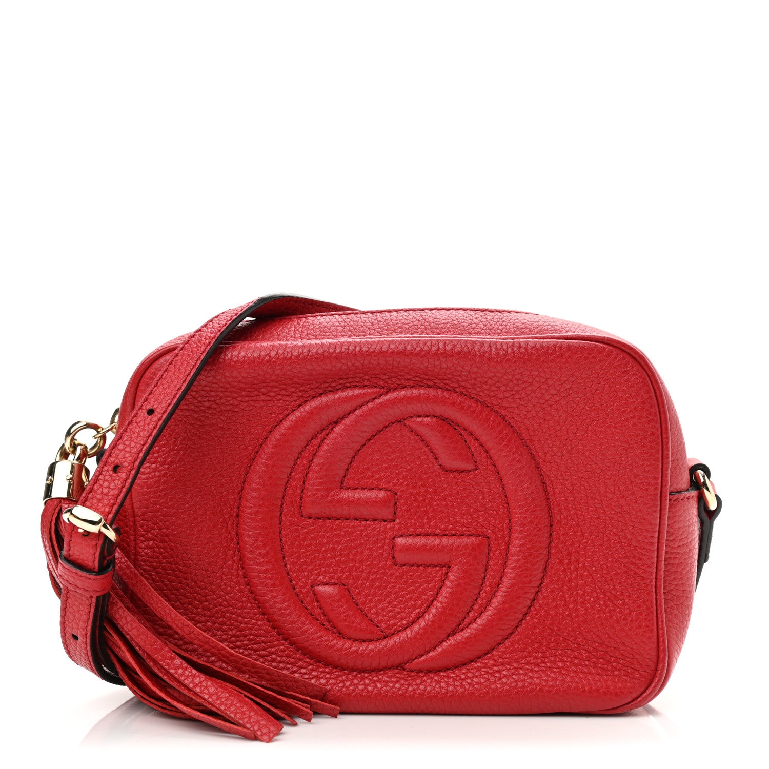 Gucci Pebbled Calfskin Small Soho Disco Bag Vibrant Red 1 of 12