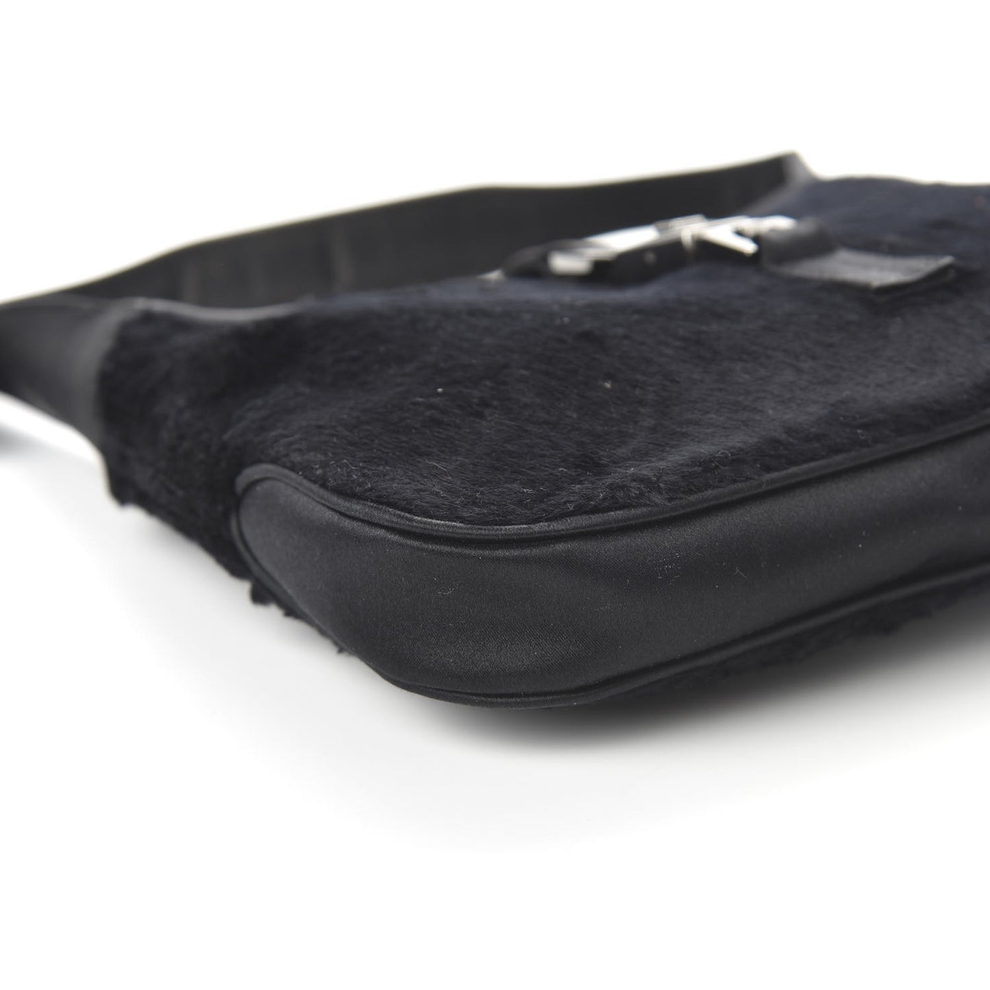 Nylon Pony Hair Jackie O Hobo Black