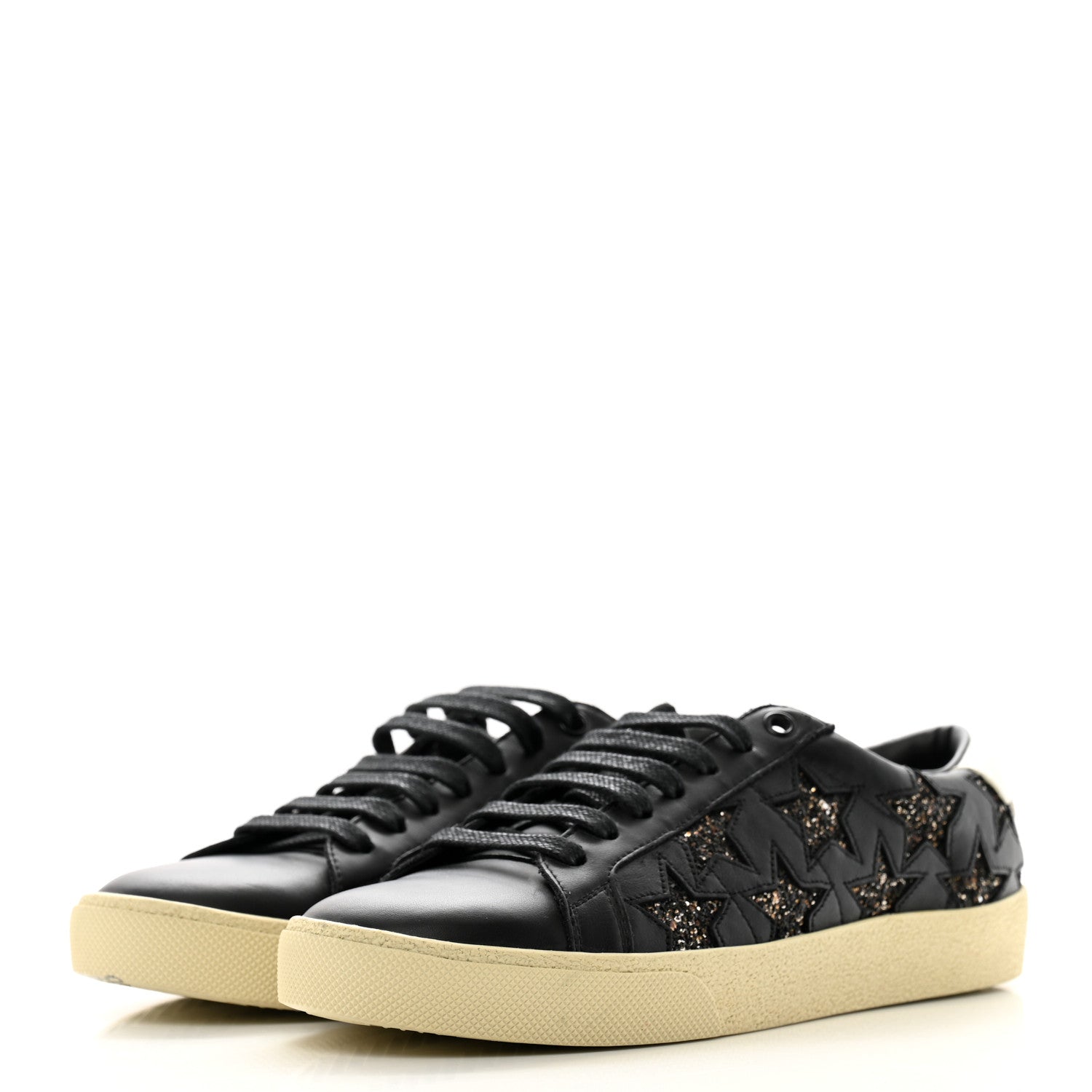 Saint Laurent Nappa Womens Star Court Sneakers 38 Black 4 of 11