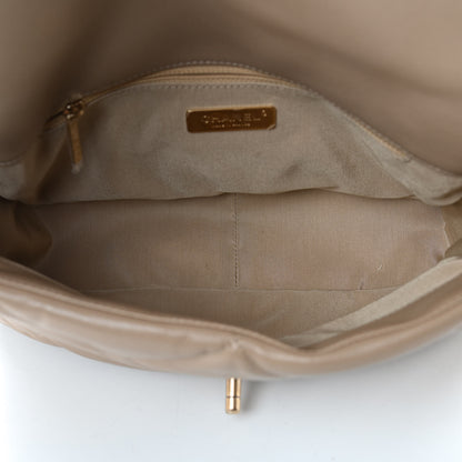 Chanel Quilted Large Chanel 19 Flap Dark Beige 9 of 17