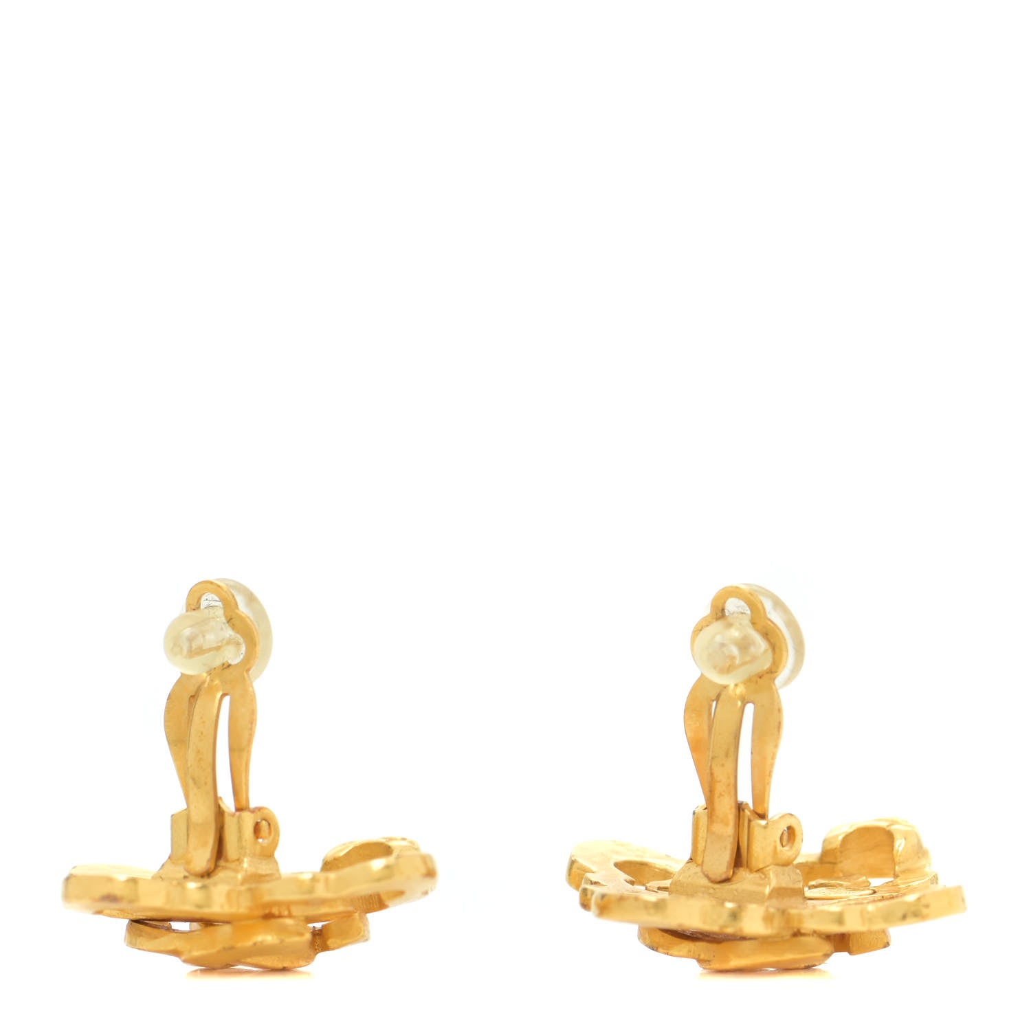 Chanel CC Diamond Shaped Clip On Earrings Gold 4 of 4