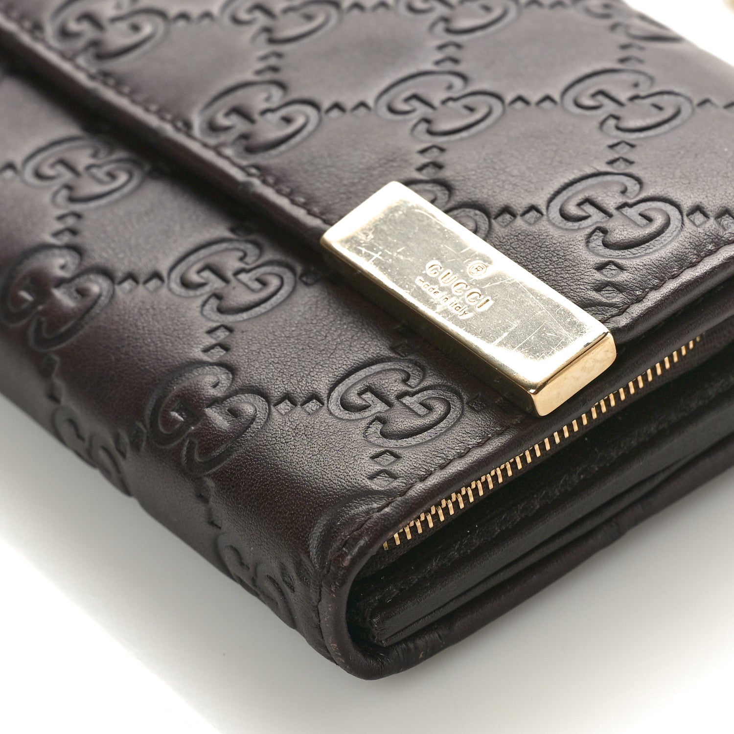 Gucci Guccissima Signature Dice Chain Wallet Chocolate 9 of 9