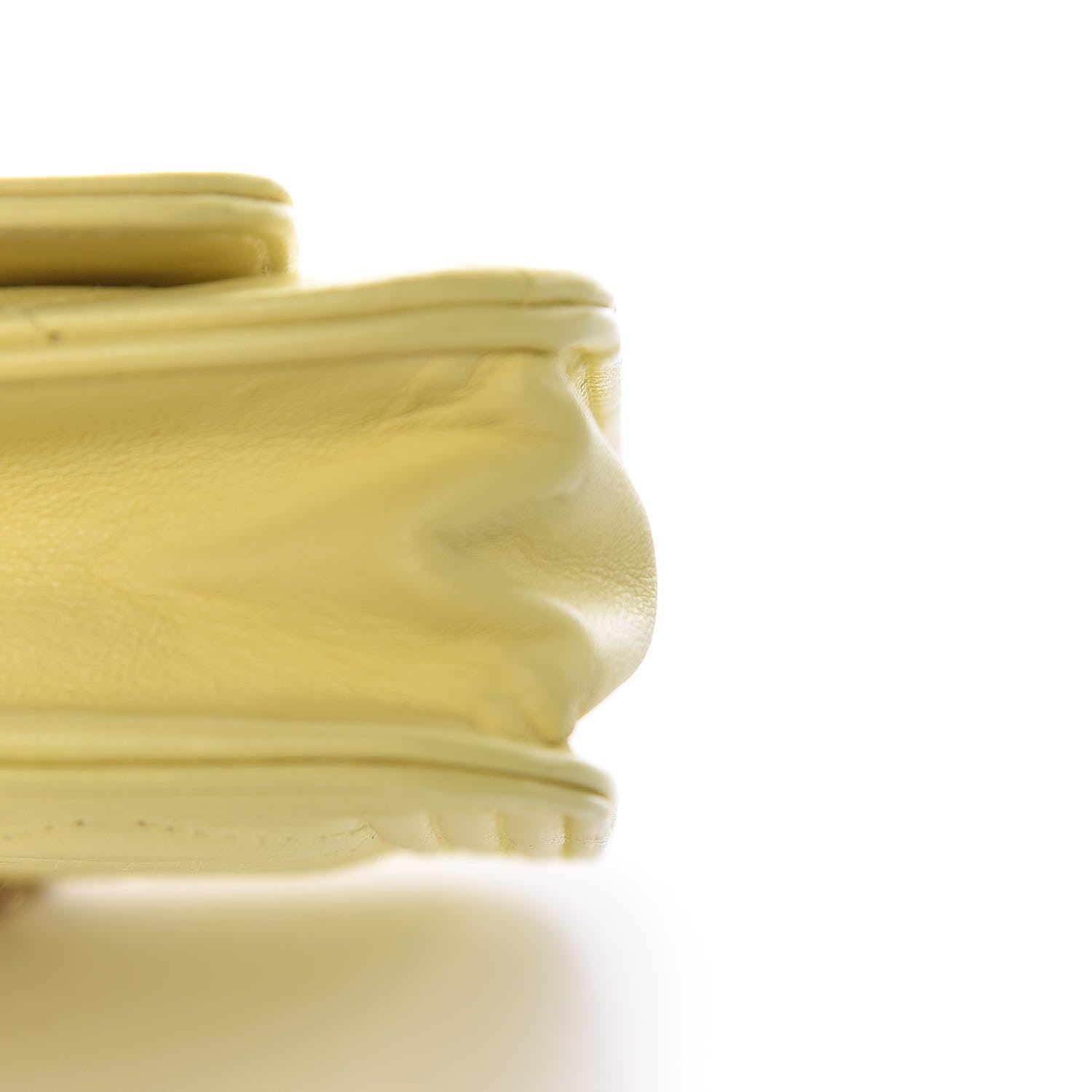 Chanel Lambskin Quilted Boy Wallet On Chain WOC Yellow 10 of 12