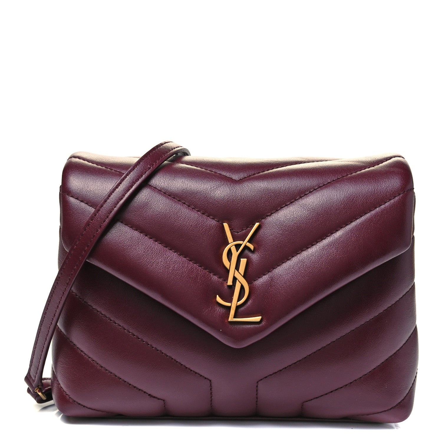 Saint Laurent Calfskin Y Quilted Monogram Toy Loulou Monogram Crossbody Bag Rouge Legion 1 of 9