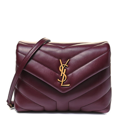 Saint Laurent Calfskin Y Quilted Monogram Toy Loulou Monogram Crossbody Bag Rouge Legion 1 of 9