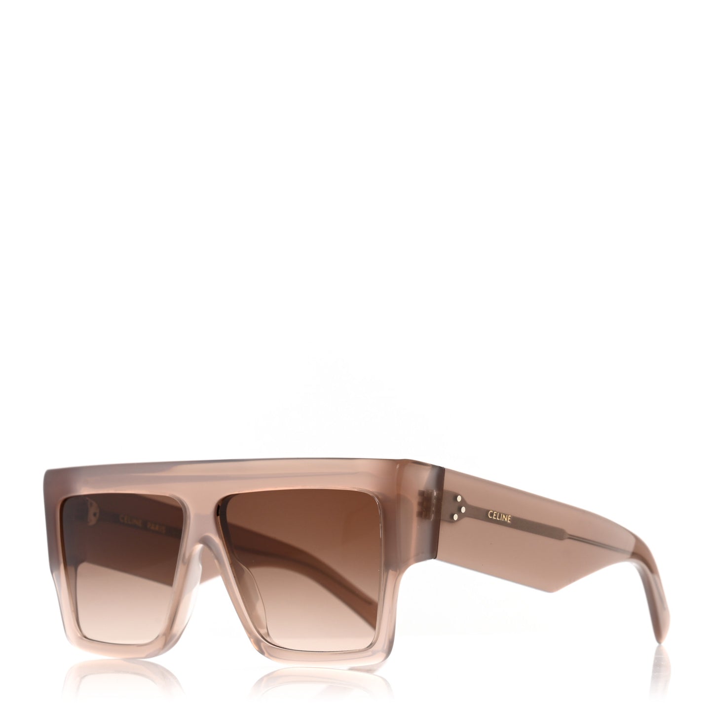 Acetate Flat Top Rectangular Sunglasses CL40092I Shiny Milky Hazelnut