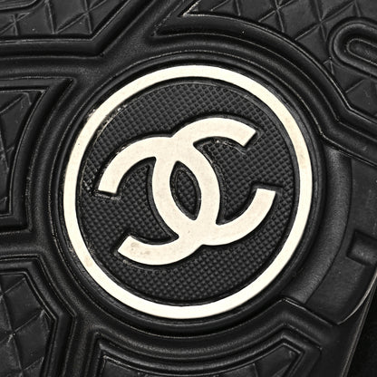 Chanel Fabric Calfskin Suede CC Sneakers 36.5 Black 6 of 6