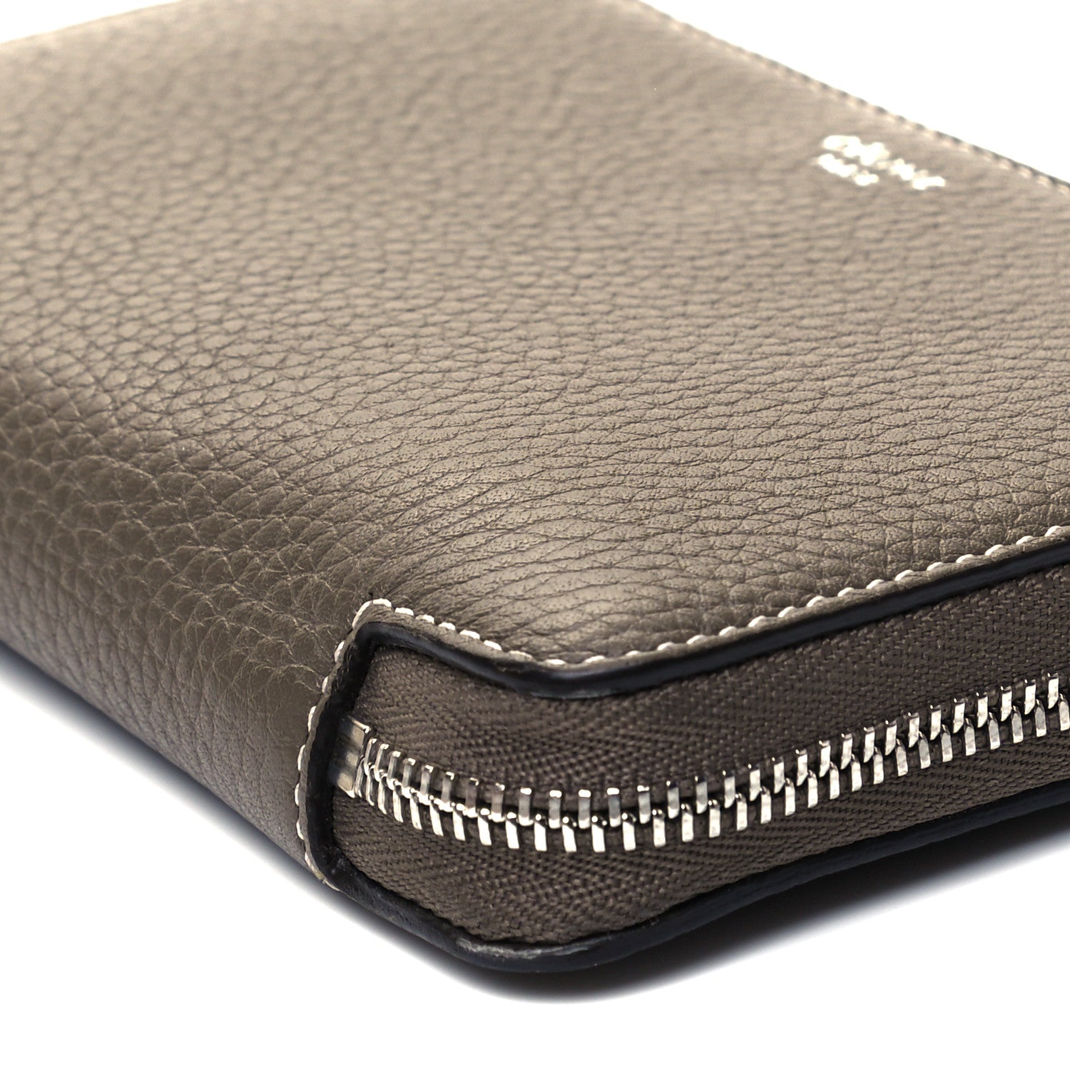 Celine Drummed Calfskin Zip Around Multifunction Wallet Souris 8 of 8