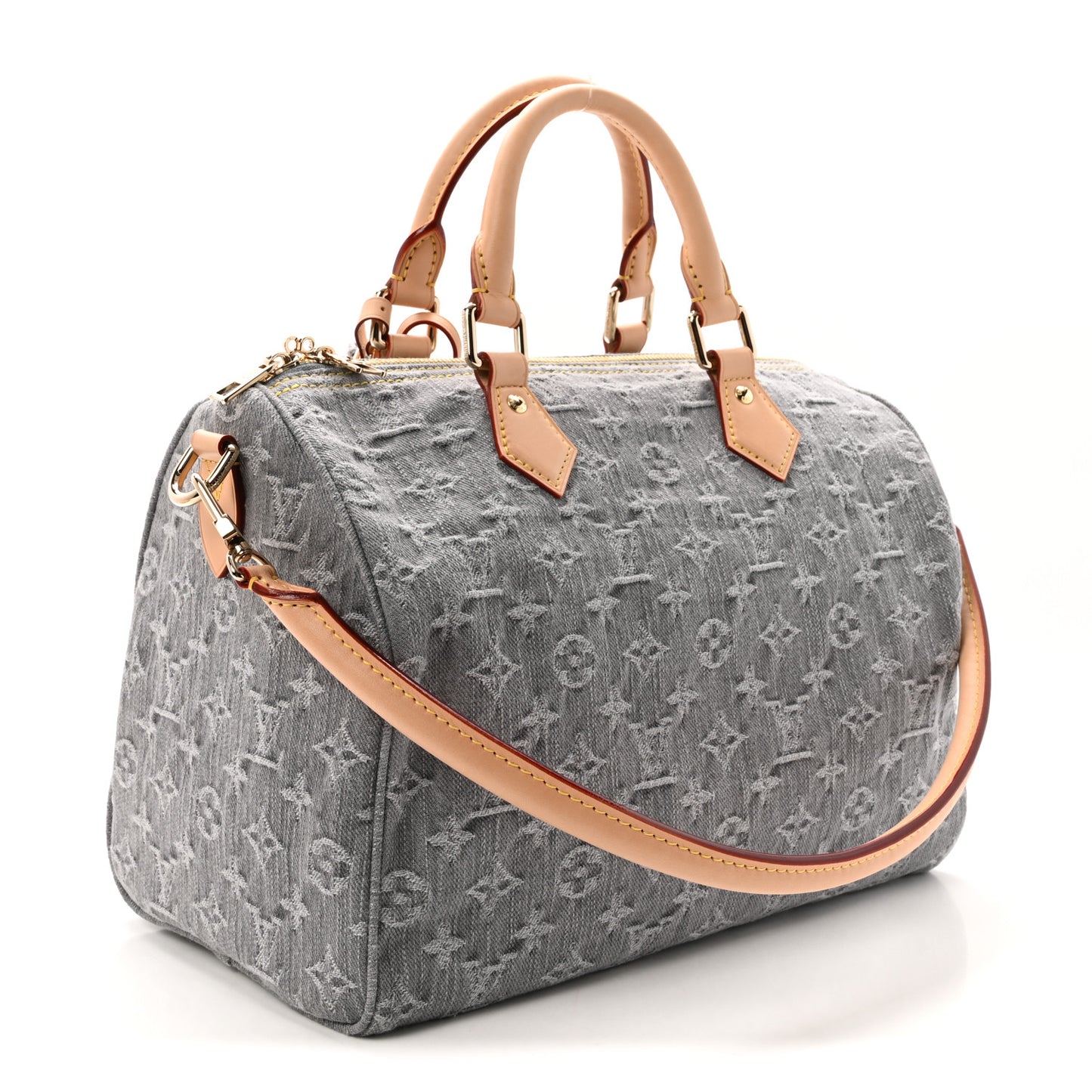 Monogram Denim Speedy Soft 30 Washed Gray