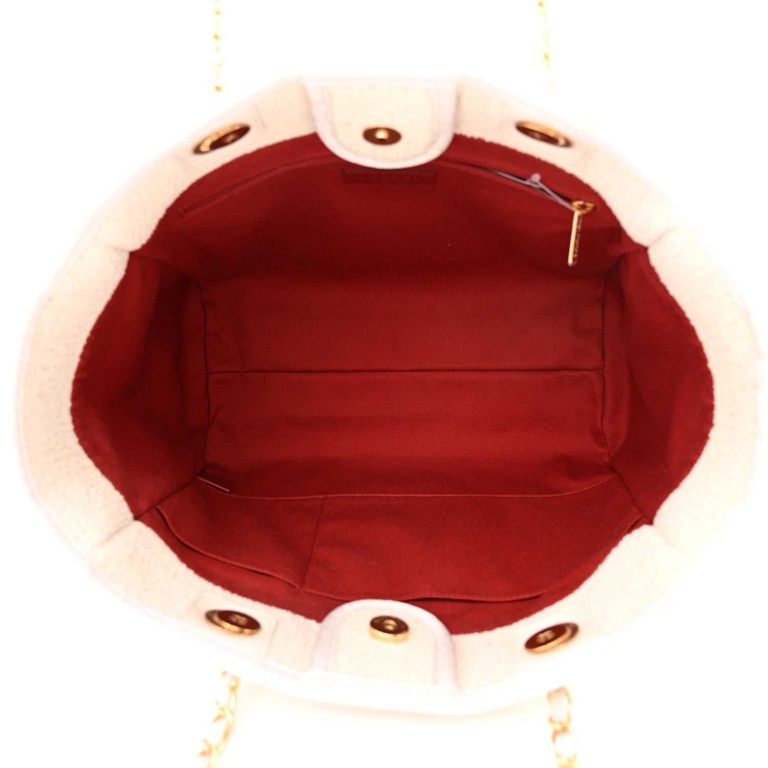Chanel Lurex Boucle Small Deauville Tote Ivory 5 of 14
