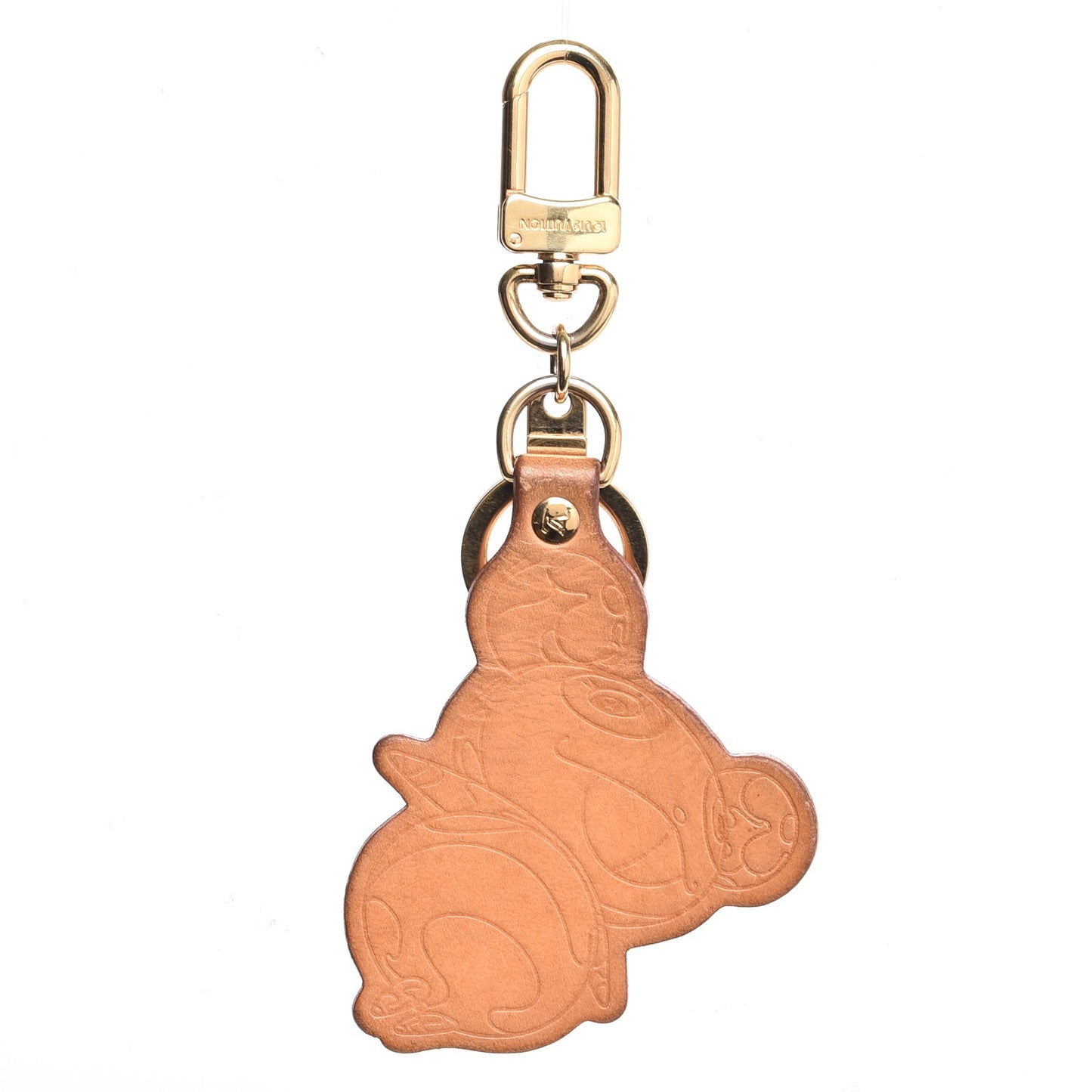 Vachetta Monogram Panda Key Ring Bag Charm