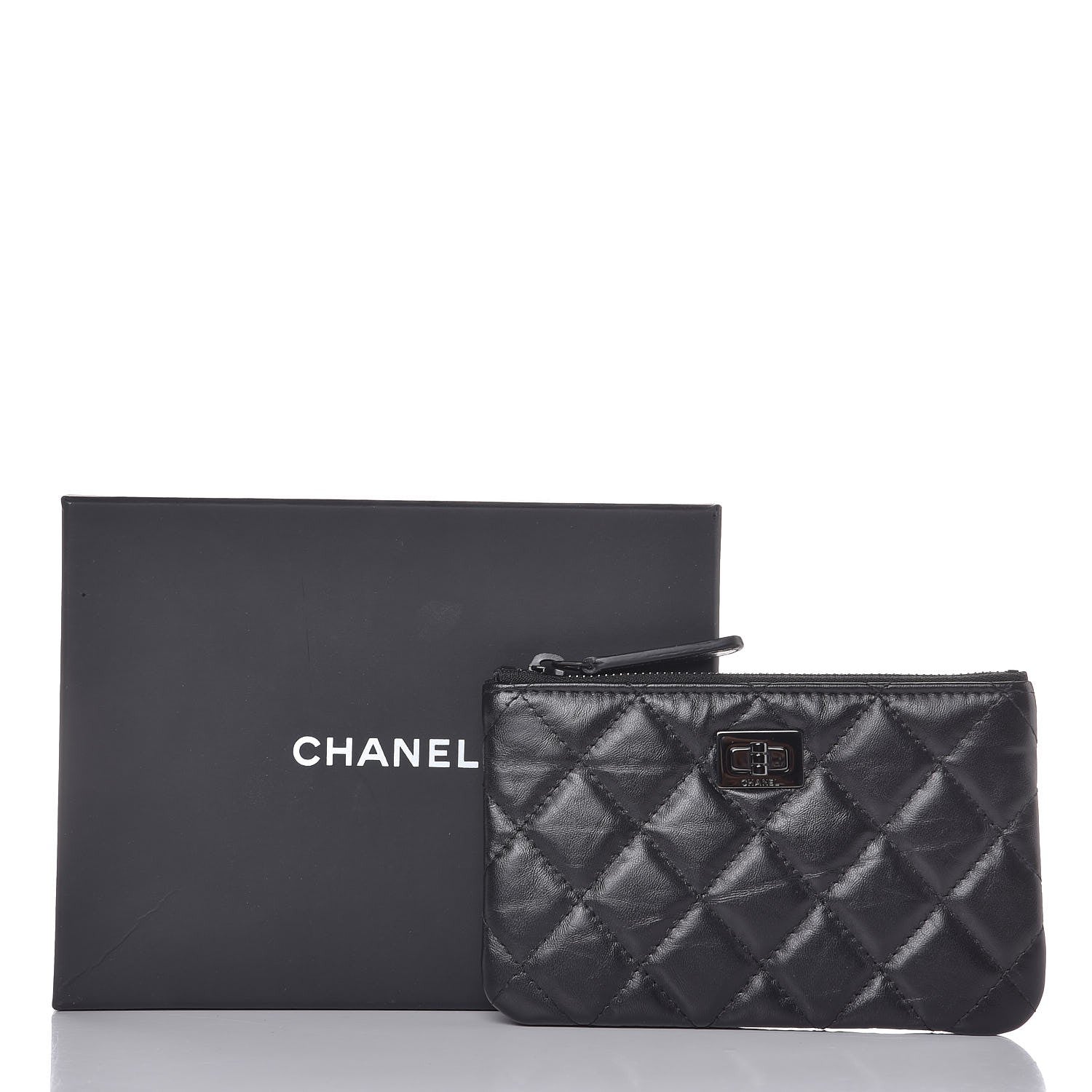 Chanel Aged Calfskin Quilted Small Reissue Cosmetic Case So Black 8 of 8