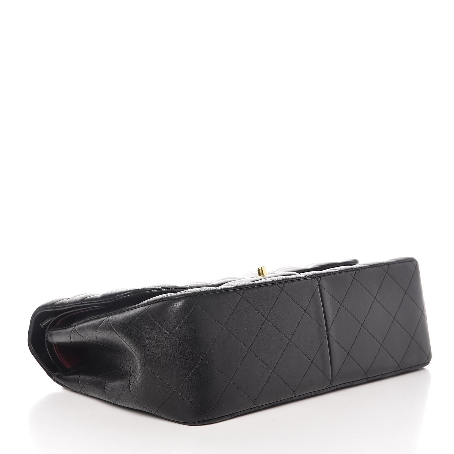 Lambskin Quilted Jumbo Double Flap Black