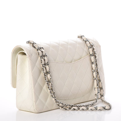 Chanel Caviar Quilted Medium Double Flap White 3 of 15